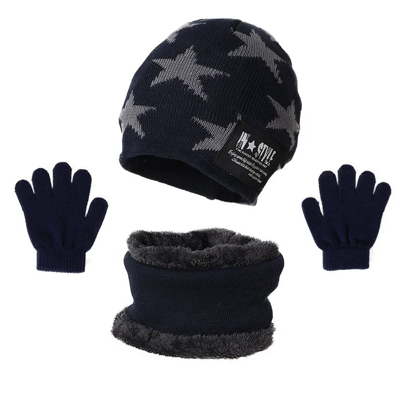 Winter Hat Scarf and Gloves Set Plush Warmer Children. - Gym&Gadgets